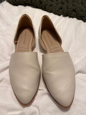Adrienne Vittadini Ivory D'Orsay Pointed-Toe Flats